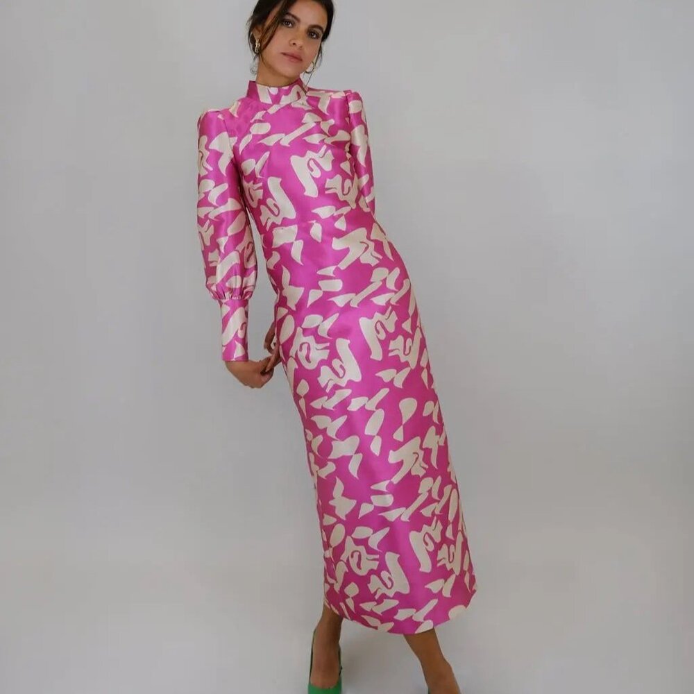 NWT Laagam Long Sleeve Backless Delilah Maxi Dress XS